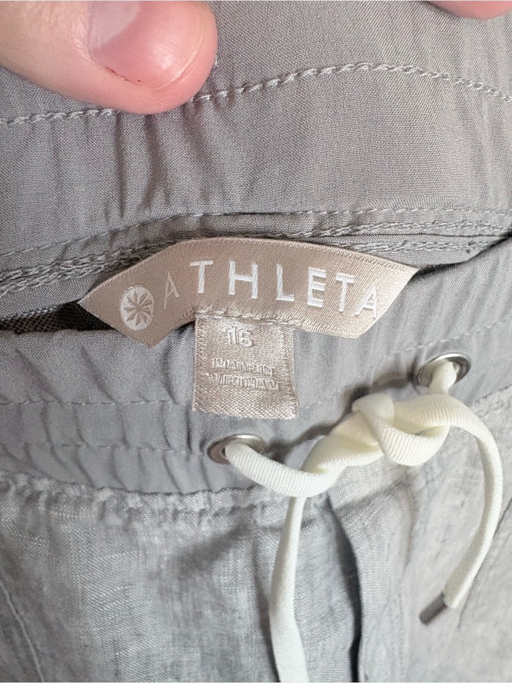 Athleta Cabo Linen Jogger Gray Mid Rise Lightweight Pants NWT Size 16 - Picture 4 of 9
